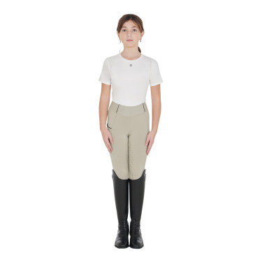 Mädchen-Leggings mit Grip und Equestro-Logo Mädchen-Leggings mit Grip und Equestro-Logo