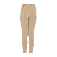 Mädchen-Leggings mit Grip und Equestro-Logo Weihrauch Beige