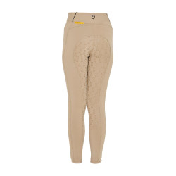 Mädchen-Leggings mit Grip und Equestro-Logo Weihrauch Beige
