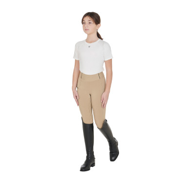 Mädchen-Leggings mit Grip und Equestro-Logo Mädchen-Leggings mit Grip und Equestro-Logo