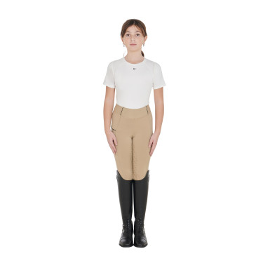 Mädchen-Leggings mit Grip und Equestro-Logo Mädchen-Leggings mit Grip und Equestro-Logo