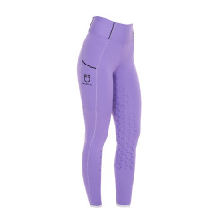 Mädchen-Leggings mit Grip und Equestro-Logo Violette Dahlie Lila