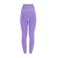 Mädchen-Leggings mit Grip und Equestro-Logo Violette Dahlie Lila