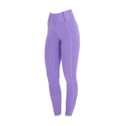 Mädchen-Leggings mit Grip und Equestro-Logo Violette Dahlie Lila