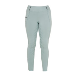 Mädchen-Leggings mit Grip und Equestro-Logo Grauer Nebel Blau