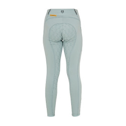 Mädchen-Leggings mit Grip und Equestro-Logo Grauer Nebel Blau