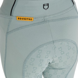 Mädchen-Leggings mit Grip und Equestro-Logo Grauer Nebel Blau