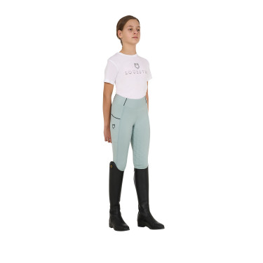 Mädchen-Leggings mit Grip und Equestro-Logo Mädchen-Leggings mit Grip und Equestro-Logo