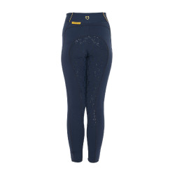 Mädchen-Leggings mit Grip und Equestro-Logo Marineblazer Marineblau