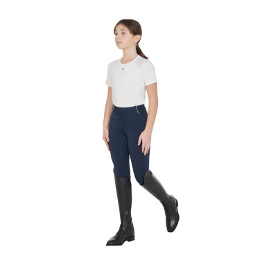 Mädchen-Leggings mit Grip und Equestro-Logo Mädchen-Leggings mit Grip und Equestro-Logo