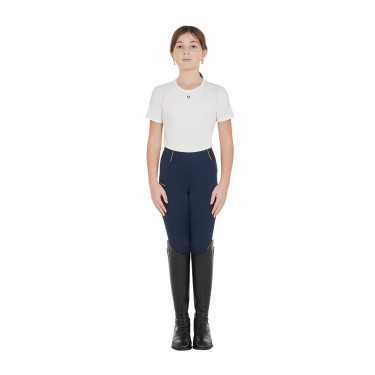 Mädchen-Leggings mit Grip und Equestro-Logo Mädchen-Leggings mit Grip und Equestro-Logo