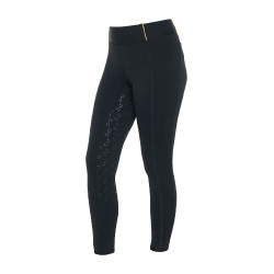 Mädchen-Leggings mit Grip und Equestro-Logo Schwarz