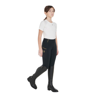 Mädchen-Leggings mit Grip und Equestro-Logo Mädchen-Leggings mit Grip und Equestro-Logo