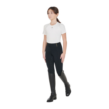 Mädchen-Leggings mit Grip und Equestro-Logo Mädchen-Leggings mit Grip und Equestro-Logo