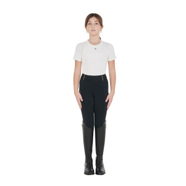 Mädchen-Leggings mit Grip und Equestro-Logo Mädchen-Leggings mit Grip und Equestro-Logo