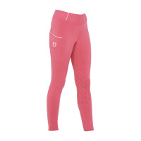 Mädchen-Leggings mit Grip und Equestro-Logo Fuchsie Rosa