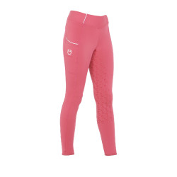 Mädchen-Leggings mit Grip und Equestro-Logo Fuchsie Rosa