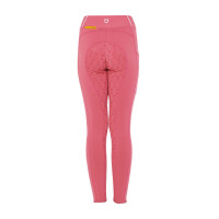 Mädchen-Leggings mit Grip und Equestro-Logo Fuchsie Rosa