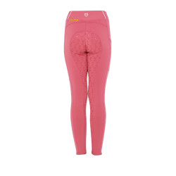 Mädchen-Leggings mit Grip und Equestro-Logo Fuchsie Rosa