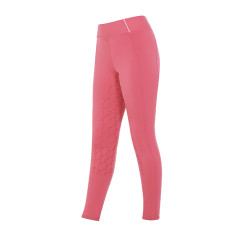 Mädchen-Leggings mit Grip und Equestro-Logo Fuchsie Rosa