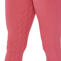 Mädchen-Leggings mit Grip und Equestro-Logo Fuchsie Rosa