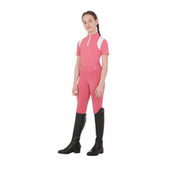 Mädchen-Leggings mit Grip und Equestro-Logo Fuchsie Rosa