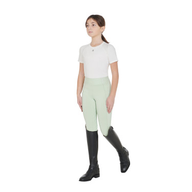Mädchen-Leggings mit Grip und Equestro-Logo Mädchen-Leggings mit Grip und Equestro-Logo