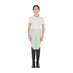 Mädchen-Leggings mit Grip und Equestro-Logo Hellgrün Gr&amp;amp;amp;amp;amp;amp;amp;amp;uuml;n