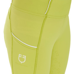 Mädchen-Leggings mit Grip und Equestro-Logo Zitrone Gelb