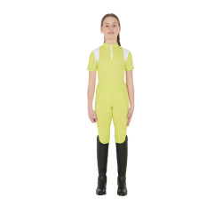 Mädchen-Leggings mit Grip und Equestro-Logo Zitrone Gelb