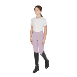 Mädchen-Leggings mit Grip und Equestro-Logo Flieder Blau