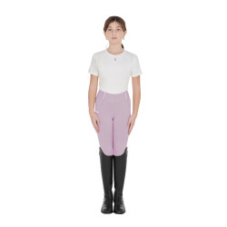 Mädchen-Leggings mit Grip und Equestro-Logo Flieder Blau