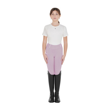 Mädchen-Leggings mit Grip und Equestro-Logo Mädchen-Leggings mit Grip und Equestro-Logo