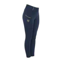 Mädchen-Leggings mit Grip und Equestro-Logo Marine Marineblau