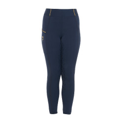 Mädchen-Leggings mit Grip und Equestro-Logo Marine Marineblau