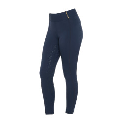Mädchen-Leggings mit Grip und Equestro-Logo Marine Marineblau