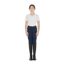 Mädchen-Leggings mit Grip und Equestro-Logo Marine Marineblau
