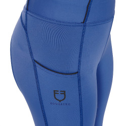 Mädchen-Leggings mit Grip und Equestro-Logo Königsblau