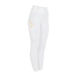 Mädchen-Leggings mit Grip und Equestro-Logo Weiß Wei&amp;amp;amp;amp;amp;amp;szlig;
