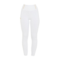 Mädchen-Leggings mit Grip und Equestro-Logo Weiß Wei&amp;amp;amp;amp;amp;amp;szlig;