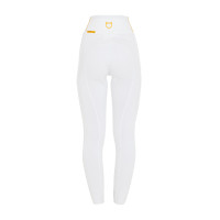 Mädchen-Leggings mit Grip und Equestro-Logo Weiß Weiß Mädchen-Leggings mit Grip und Equestro-Logo Weiß Weiß