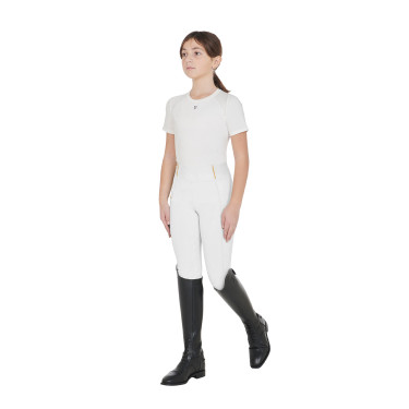 Mädchen-Leggings mit Grip und Equestro-Logo Mädchen-Leggings mit Grip und Equestro-Logo