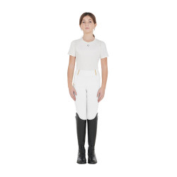 Mädchen-Leggings mit Grip und Equestro-Logo Weiß Wei&amp;amp;amp;amp;amp;amp;szlig;
