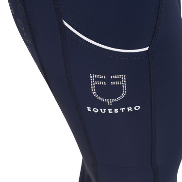 Damen Reitleggings mit Strass Equestro Marineblazer Marineblau