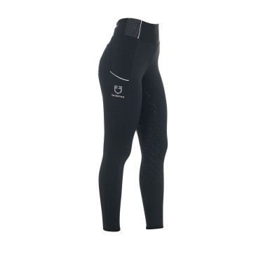 Damen Reitleggings mit Strass Equestro Schwarz