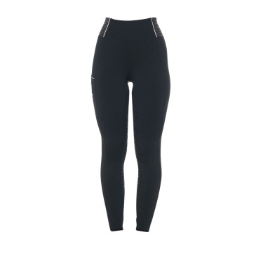 Damen Reitleggings mit Strass Equestro Schwarz
