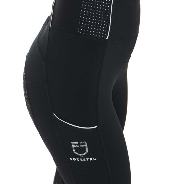 Damen Reitleggings mit Strass Equestro Schwarz