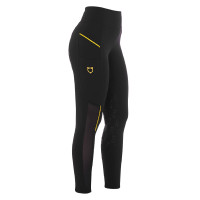 Damen-Leggings mit enger Passform und Micro-Mesh-Einsätzen Equestro Schwarz