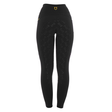 Damen-Leggings mit enger Passform und Micro-Mesh-Einsätzen Equestro Damen-Leggings mit enger Passform und Micro-Mesh-Einsätzen Equestro