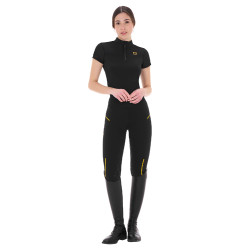 Damen-Leggings mit enger Passform und Micro-Mesh-Einsätzen Equestro Damen-Leggings mit enger Passform und Micro-Mesh-Einsätzen Equestro